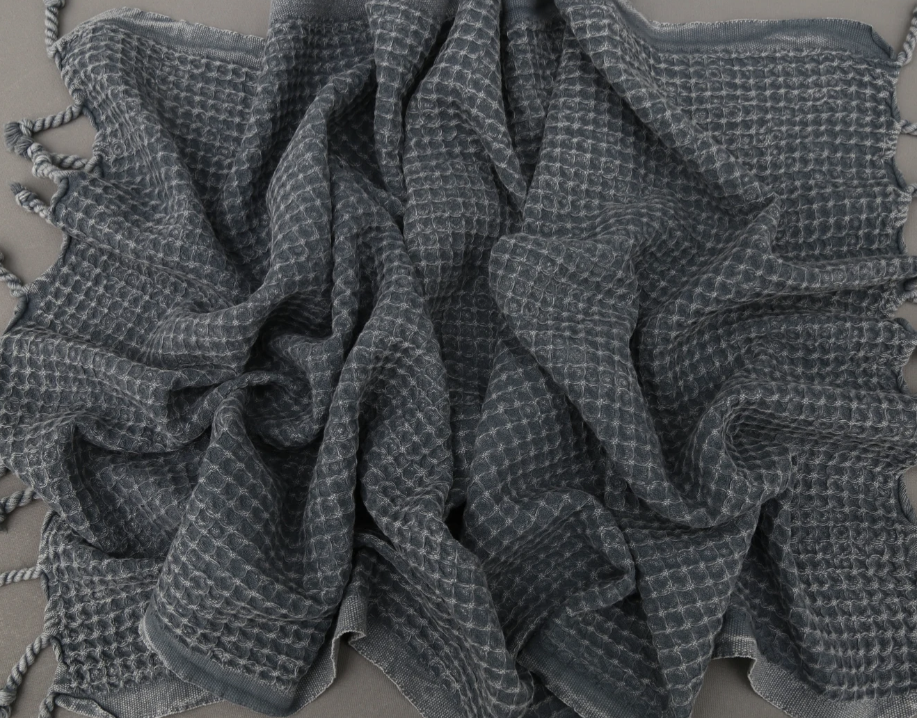 Waffle Hand Towel - Charcoal