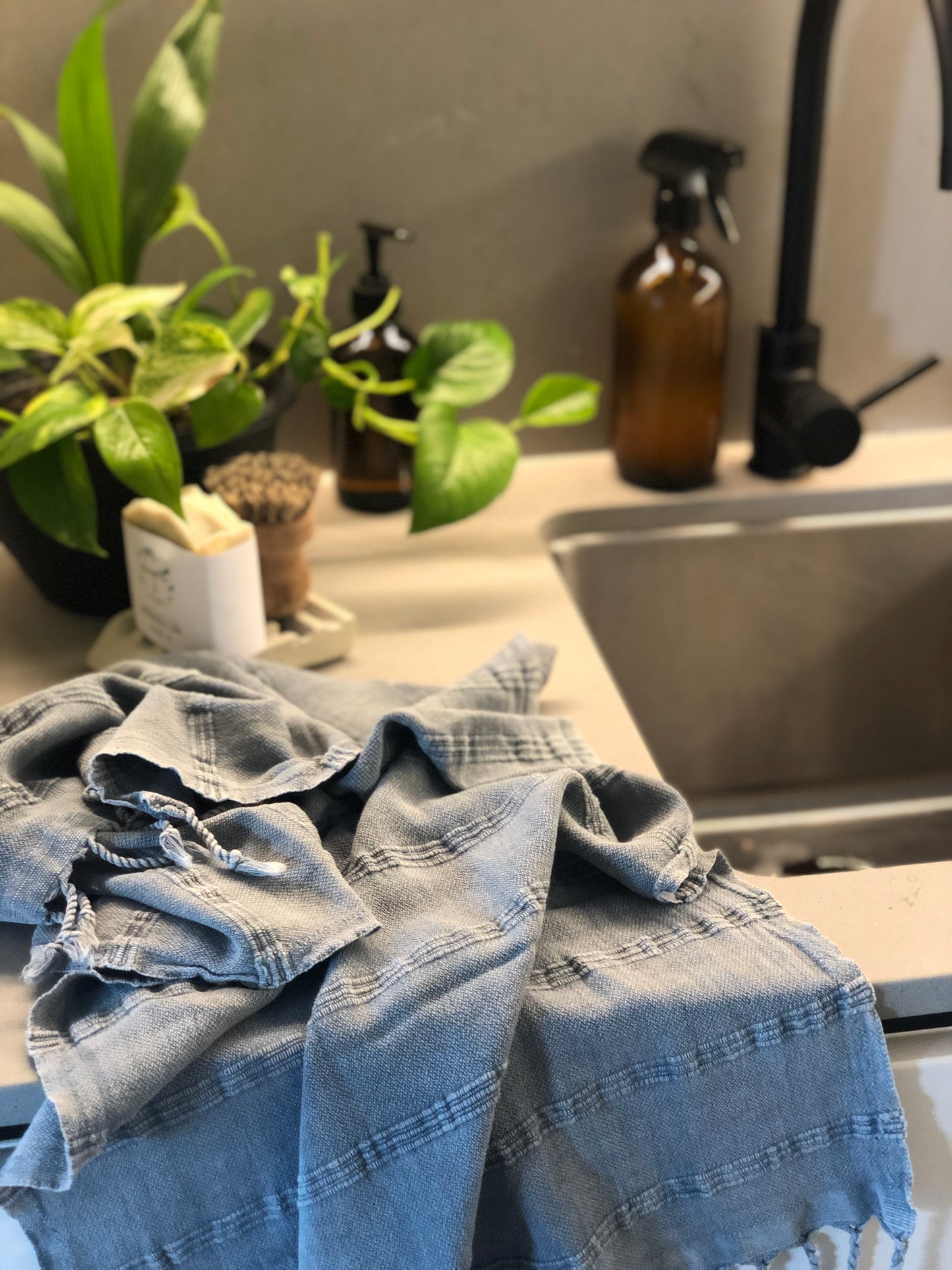 Stonewashed Hand Towel - Denim