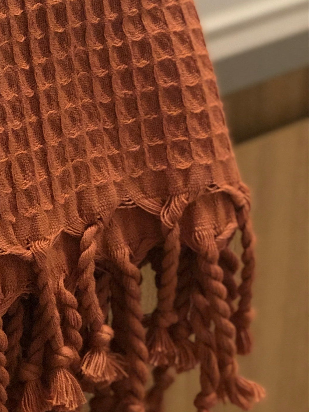 Waffle Hand Towel- Rust