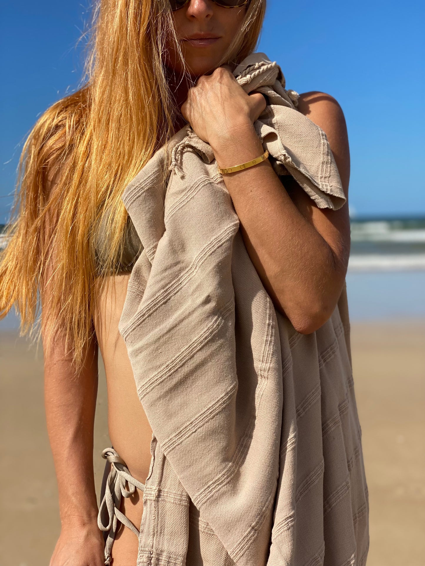 Stonewashed Towel - Sandy