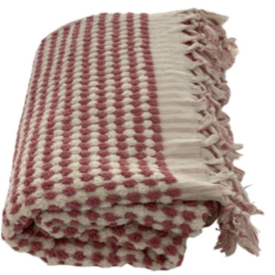 Dots Bath Towel Pink - Sheet Size