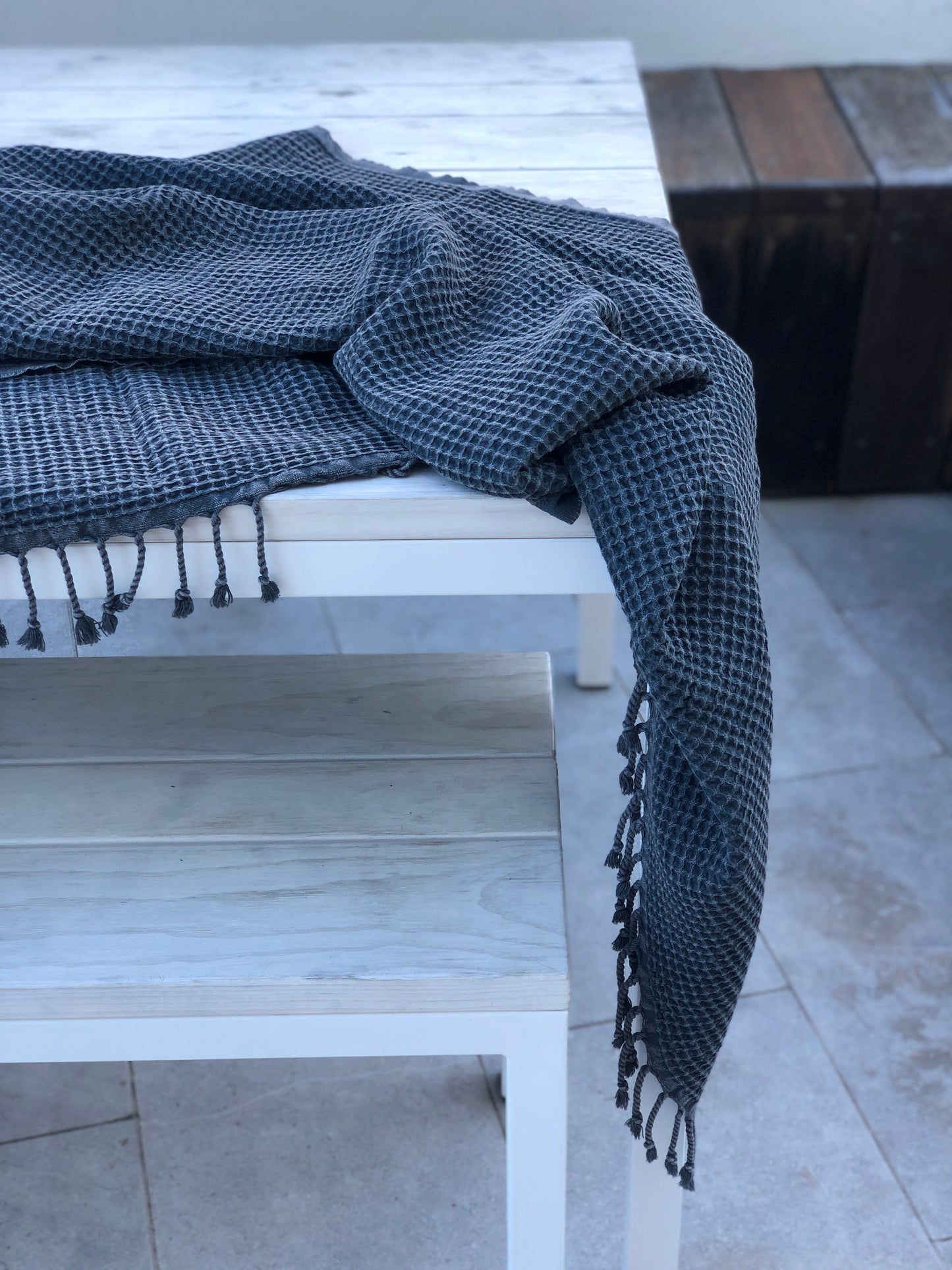 Waffle Towel - Charcoal