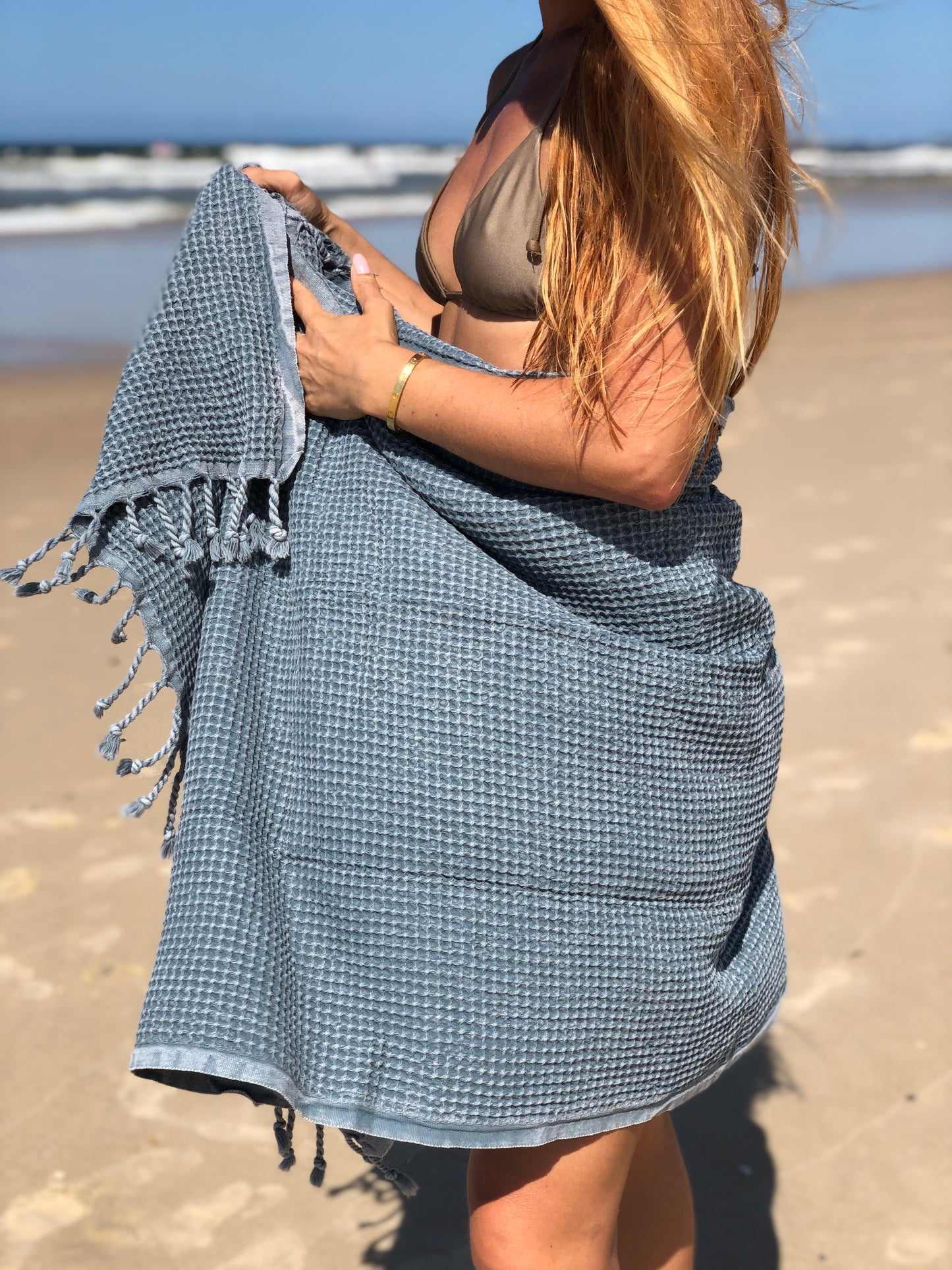 Waffle Towel - Denim