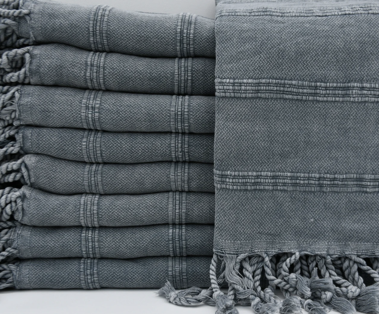 Stonewashed Hand Towel - Charcoal